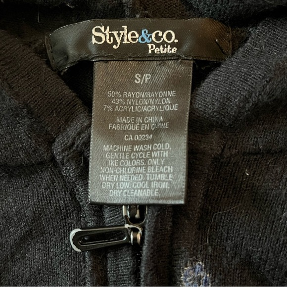 ombre purple black graphic hoodie with gemstones - Picture 2 of 2